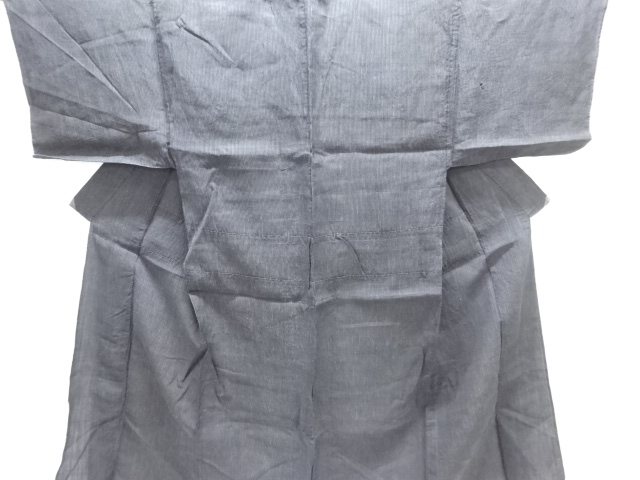 JAPANESE KIMONO / ANTIQUE AUTHENTIC NOTO JOFU STRIPED WEAVE MENS KIMON